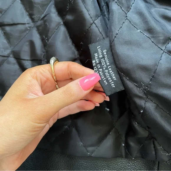 Allstate Black Leather Motorcycle Jacket - Picture 7 of 11